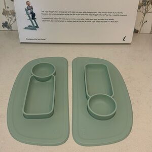 EzPz sage colored silicone tray for Stokke Trip Trapp chair